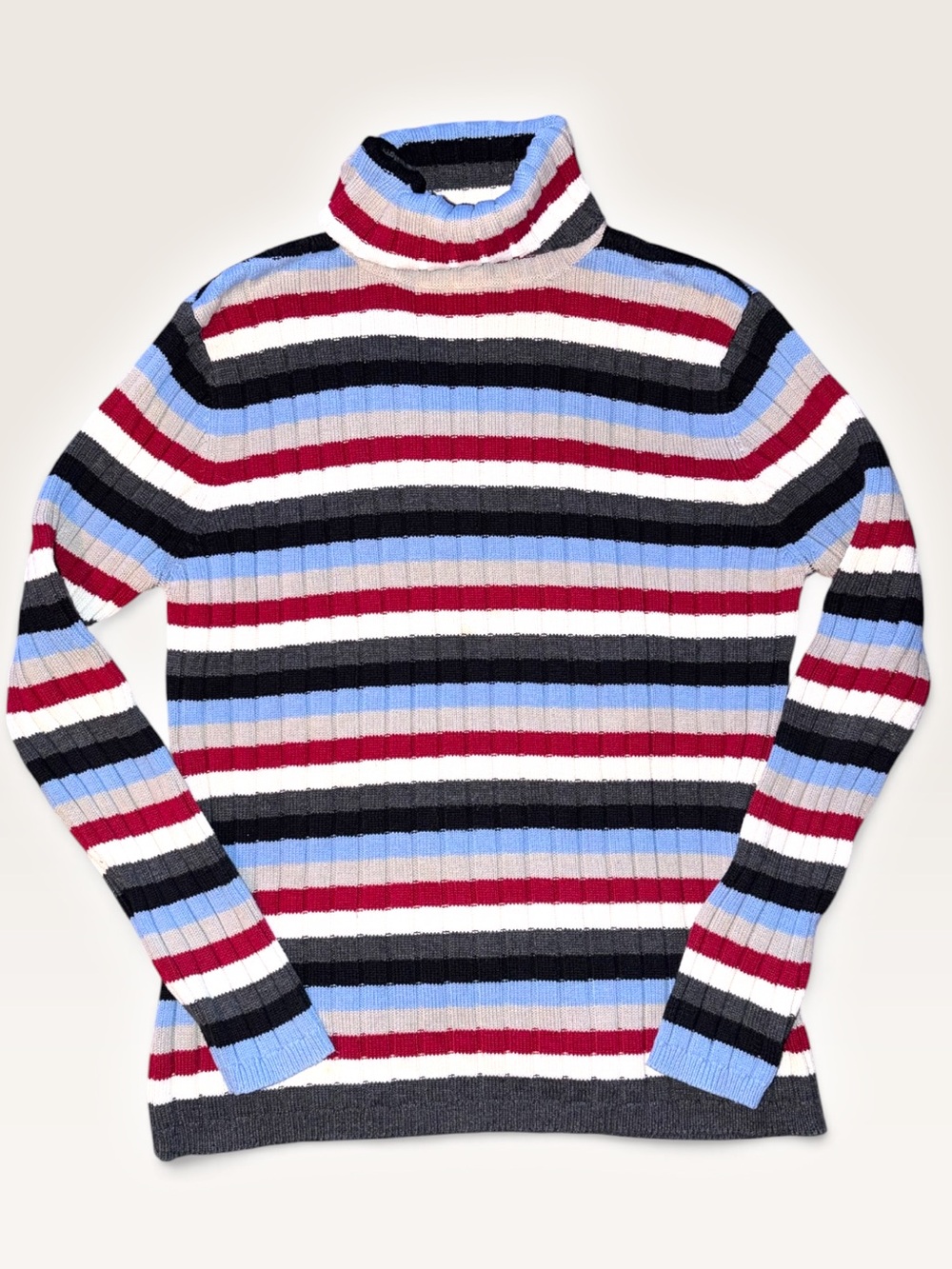 Niki Taylor by Liz Claiborne Multicolor Striped Turtleneck Sweater Women’s L